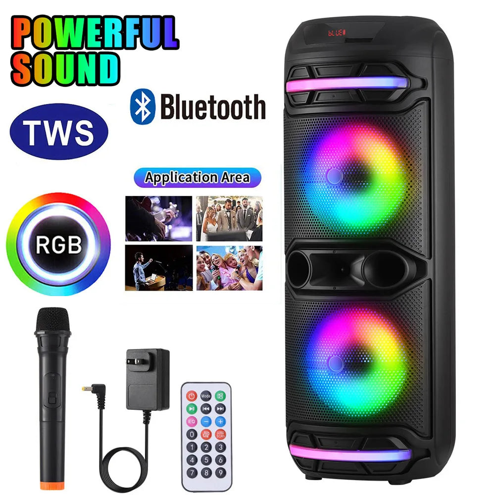 5000W Bluetooth Speaker Loudest/Massive Big Party Boombox Portable Speaker Wireless Dual 12"  Subwoofer