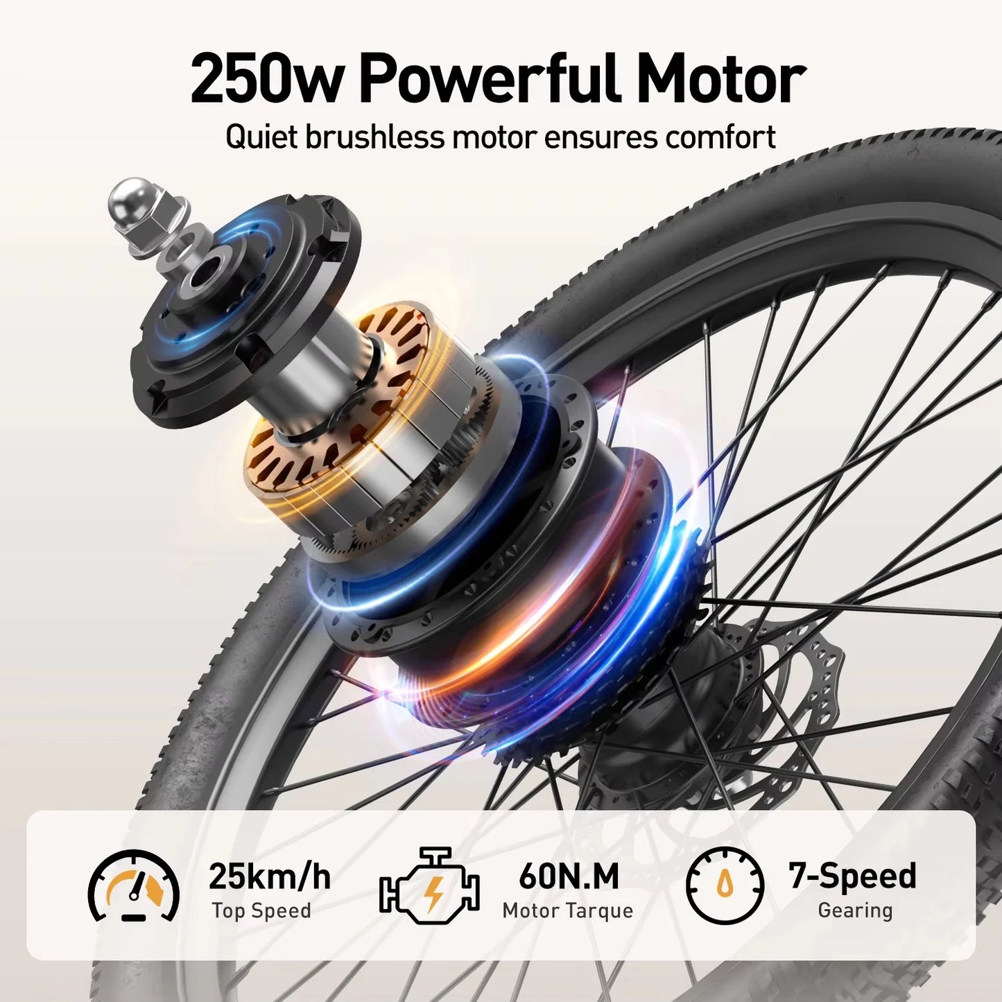 Aairsk SU7 Electric Bike 250W Motor 36V13Ah For City Commuters With 24 Inch Tires And NFC Key Security
