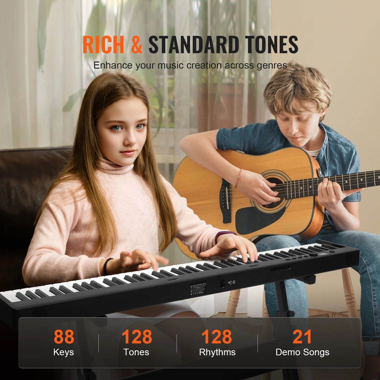 SucceBuy 88 Key Foldable Bluetooth MIDI Piano Keyboard For Beginners
