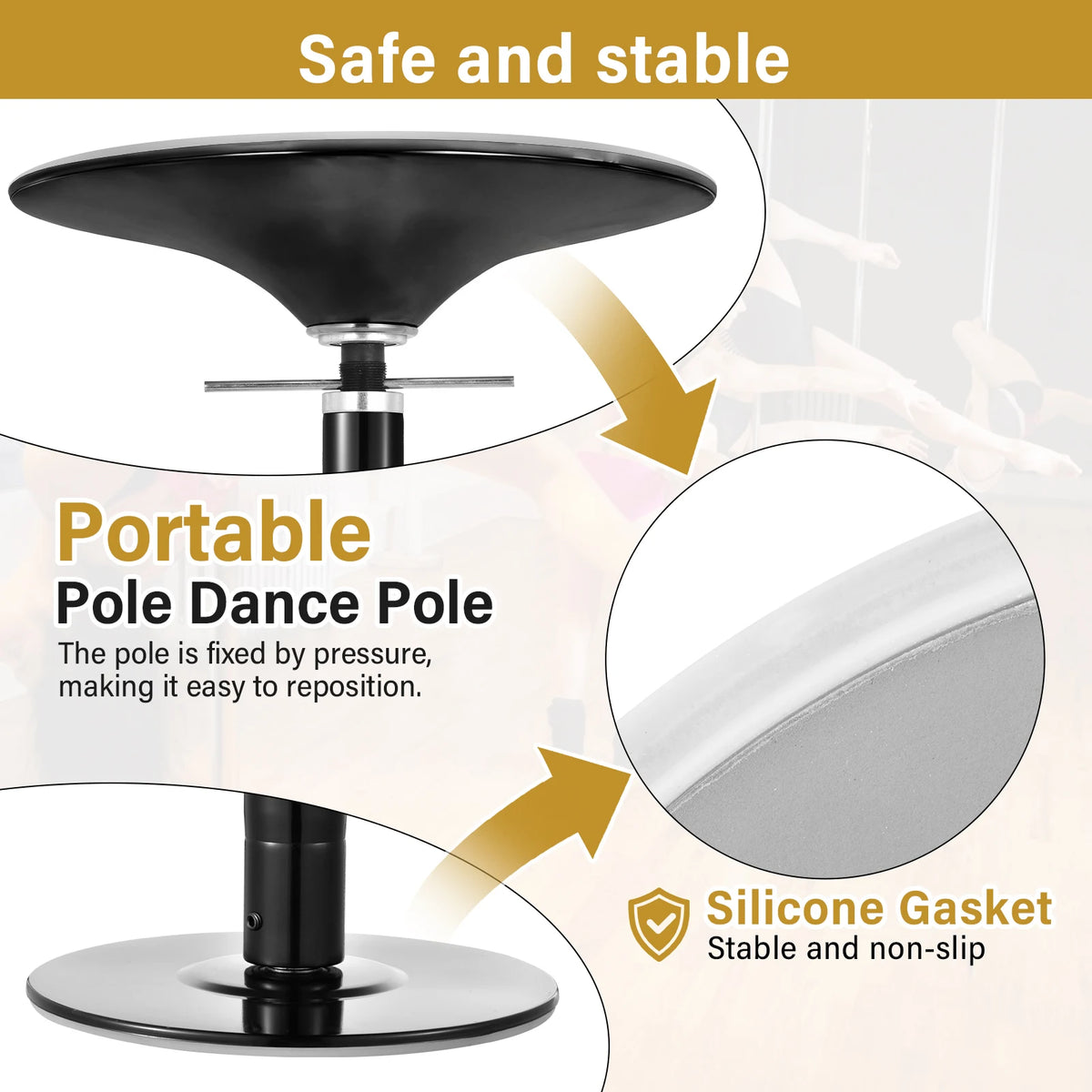 Portable Removable Dance Pole for Home Fitness and Training