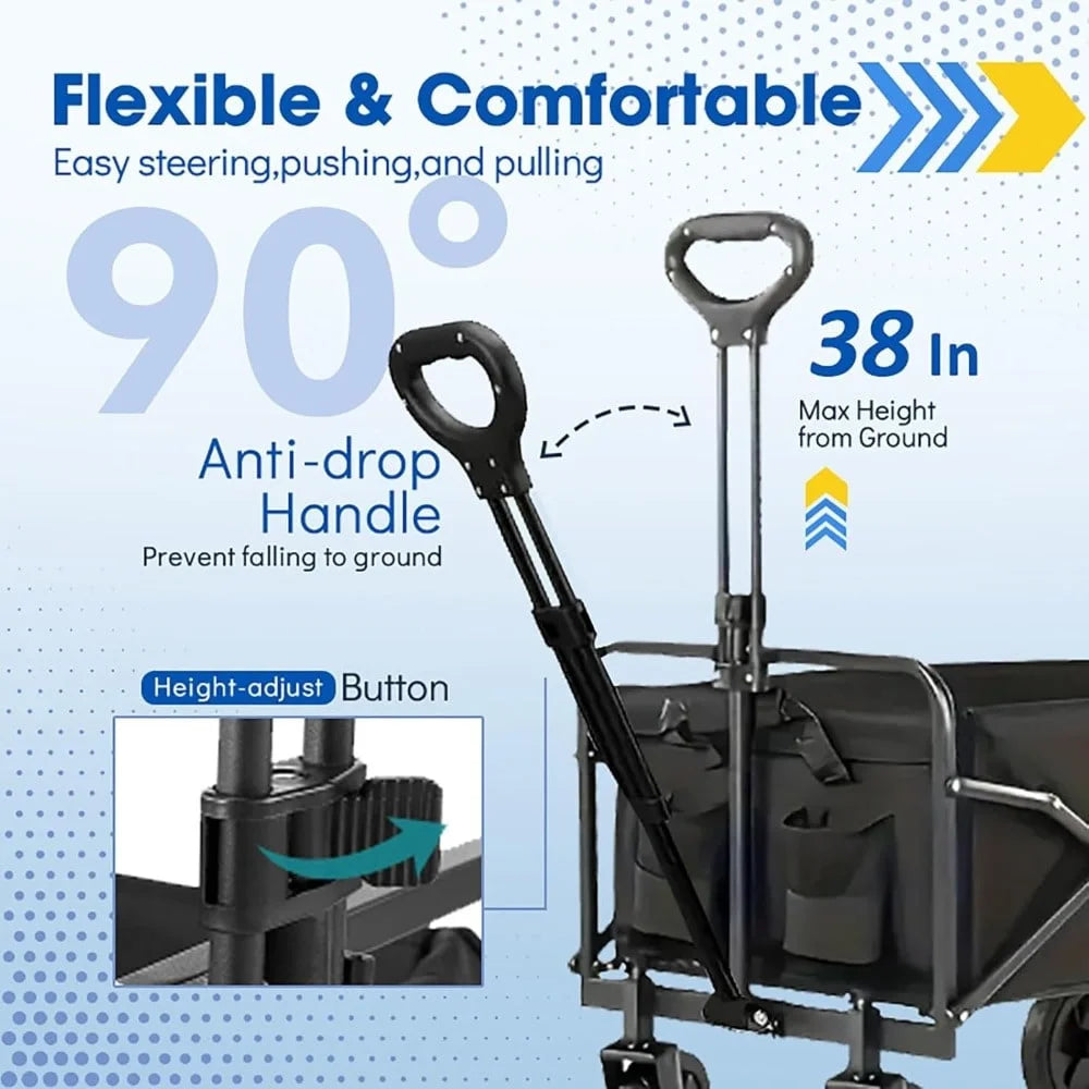 OASONEER Heavy Duty Folding Utility Cart With All Terrain Wheels
