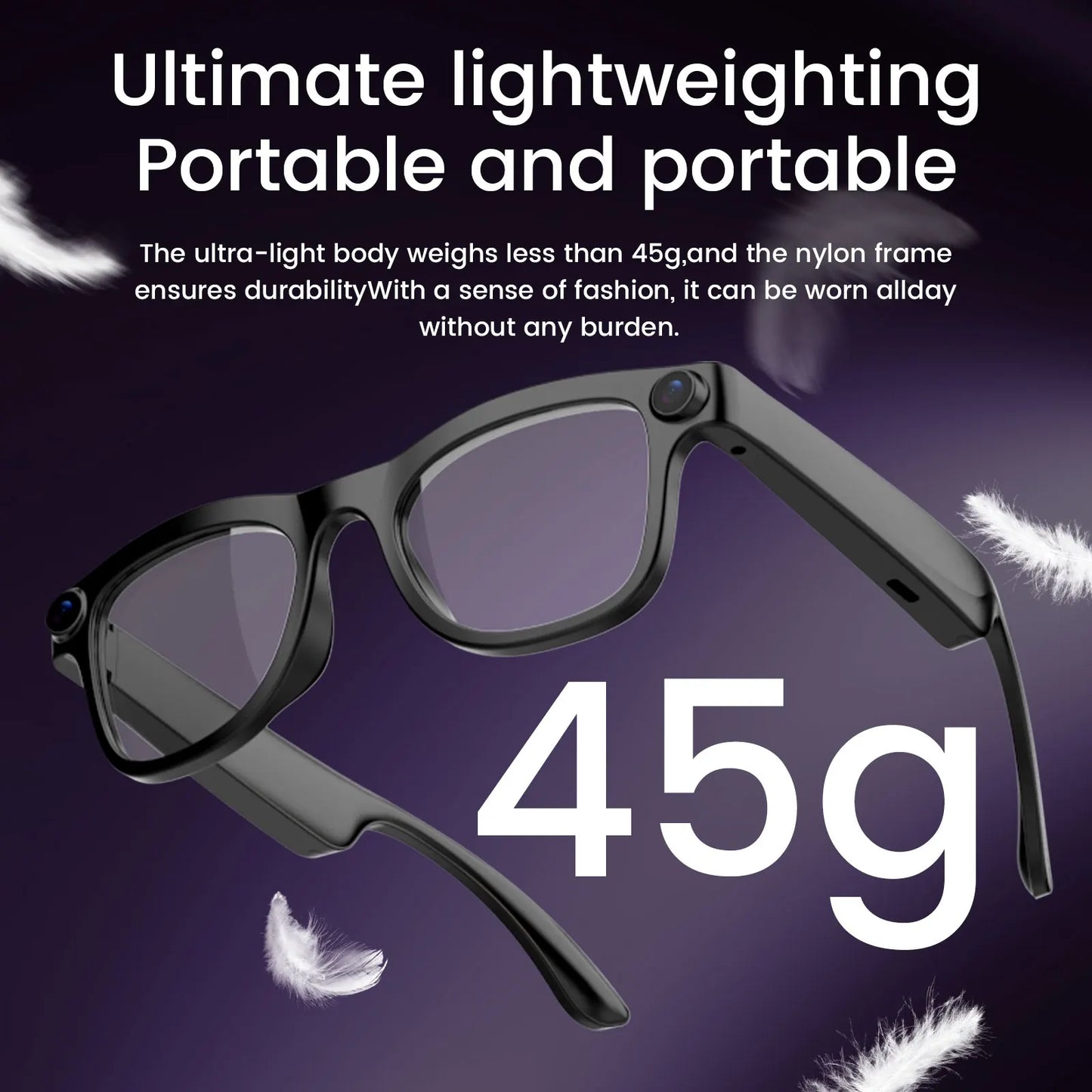 AI Smart Glasses With 200W Pixels Camera And Video