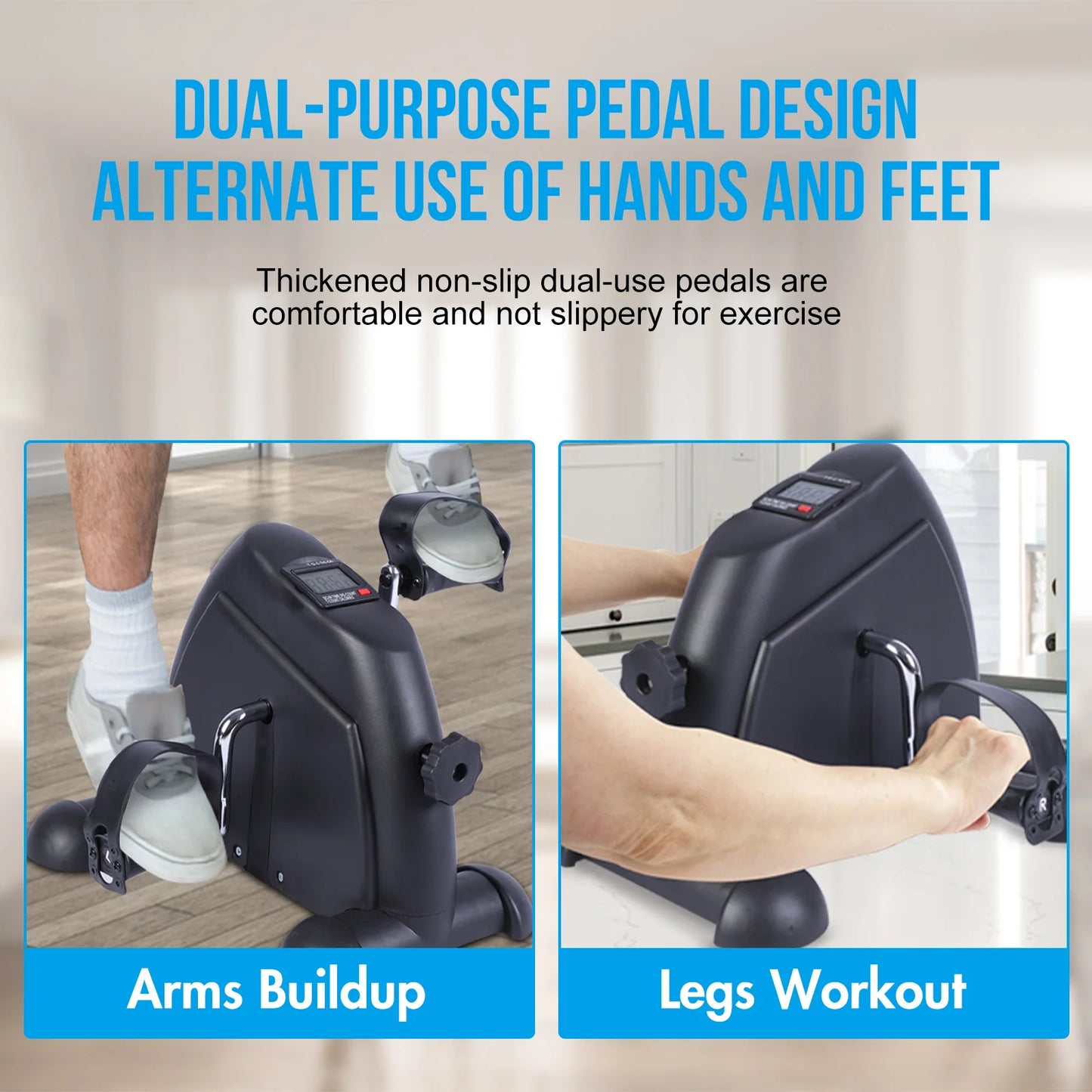 Motorized Mini Under Desk Pedal Exerciser Bike With Digital Display