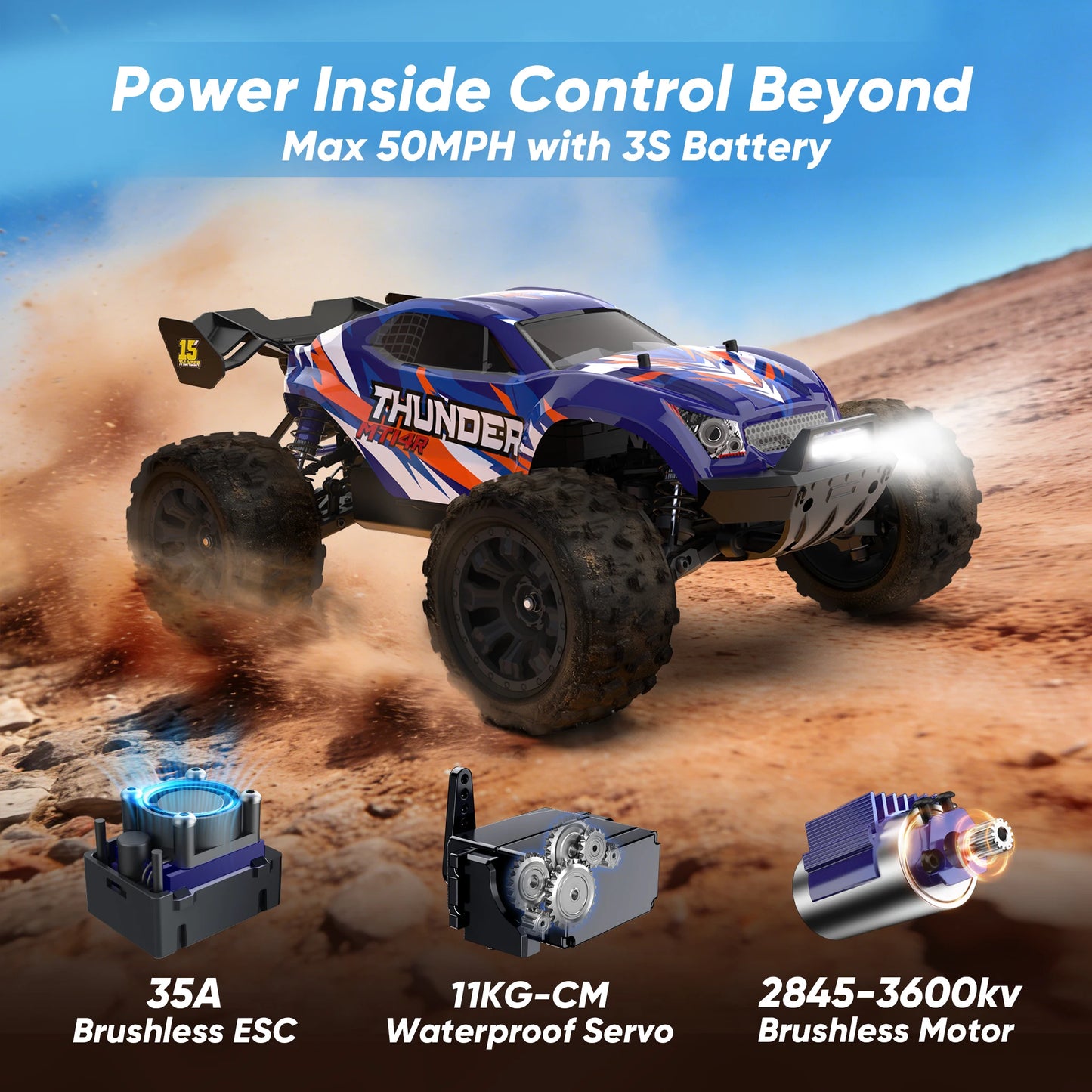 JIUSI RC Truck MT14R PT14R 3600KV 1To14 Scale All Terrain 4x4 High Performance Remote Control Car For RC Enthusiasts