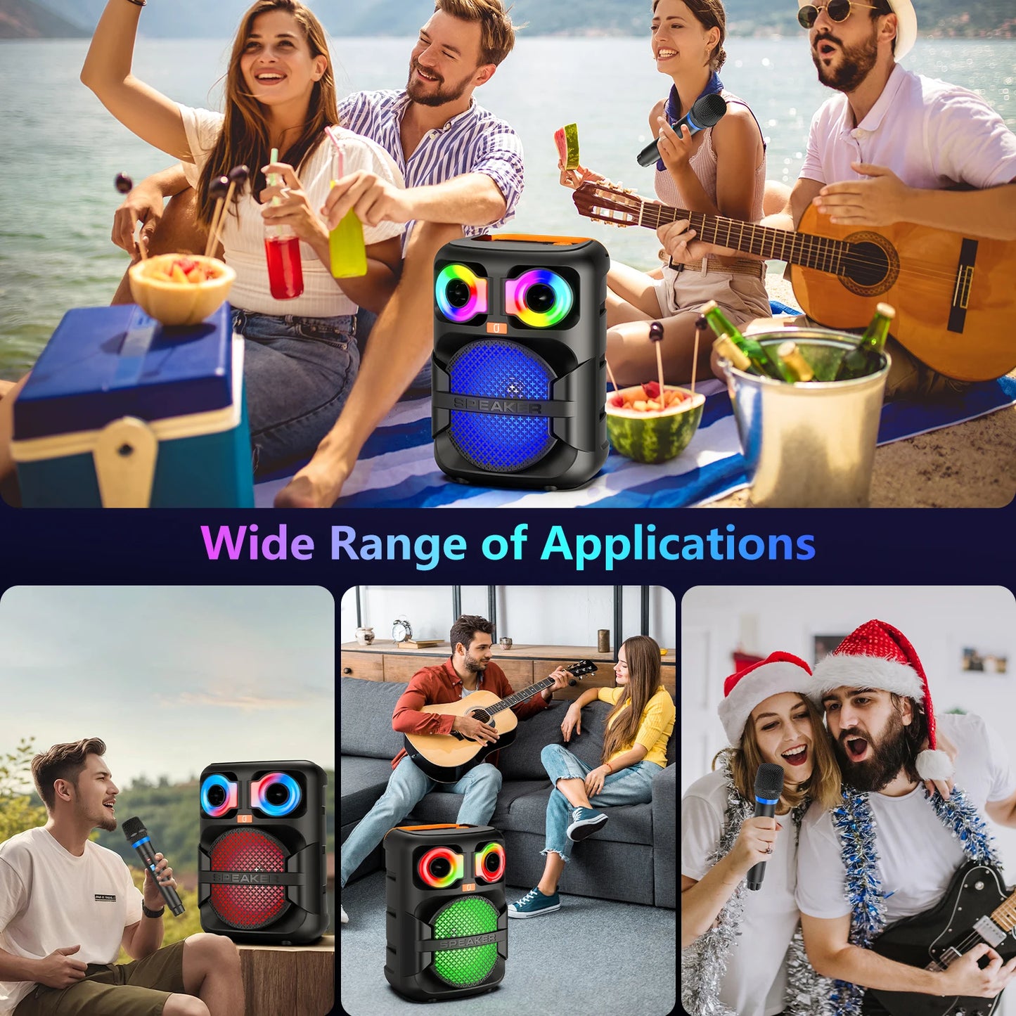 FanFun T28-T Karaoke Speaker With Two Microphones Bluetooth