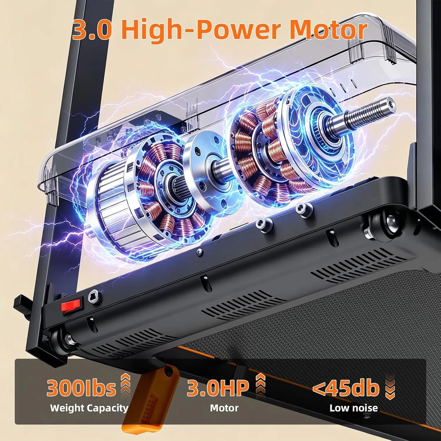 Foldable Walkpad Treadmill With 12 Incline And Led Display