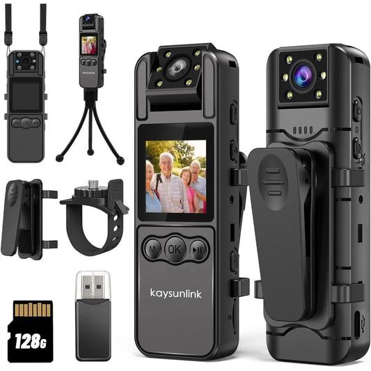 1080P HD Mini Wearable Body Camera With 128GB Memory For Outdoor Recording
