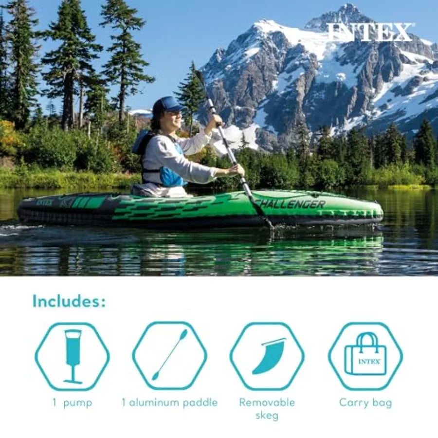 Inflatable Kayak Ultra Durable PVC For Outdoor Water Sports With Adjustable Seat Backrest Outdoor Adventurers