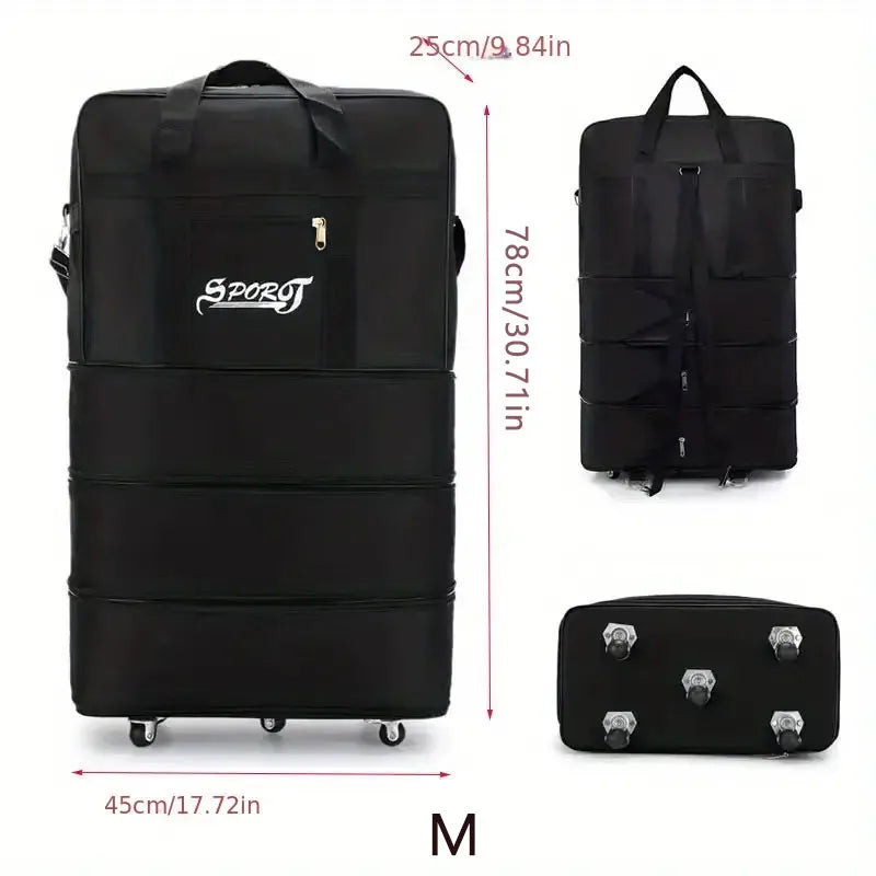 Expandable Foldable Trolley Luggage With Spinner Wheels For Travel