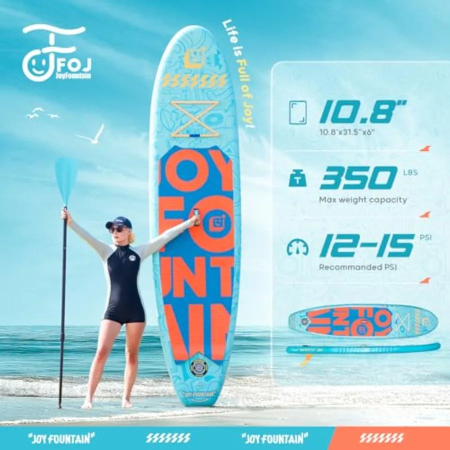 Inflatable Paddle Board For Outdoor Water Sports Ultra Lightweight Durable PVC High Stability Blue For Beginners