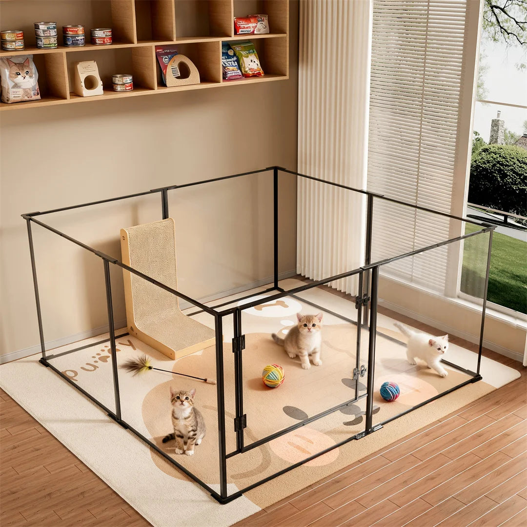 BINGOPAW 8 Panels Acrylic Dog Playpen Whelping Pen For Puppies Rabbits
