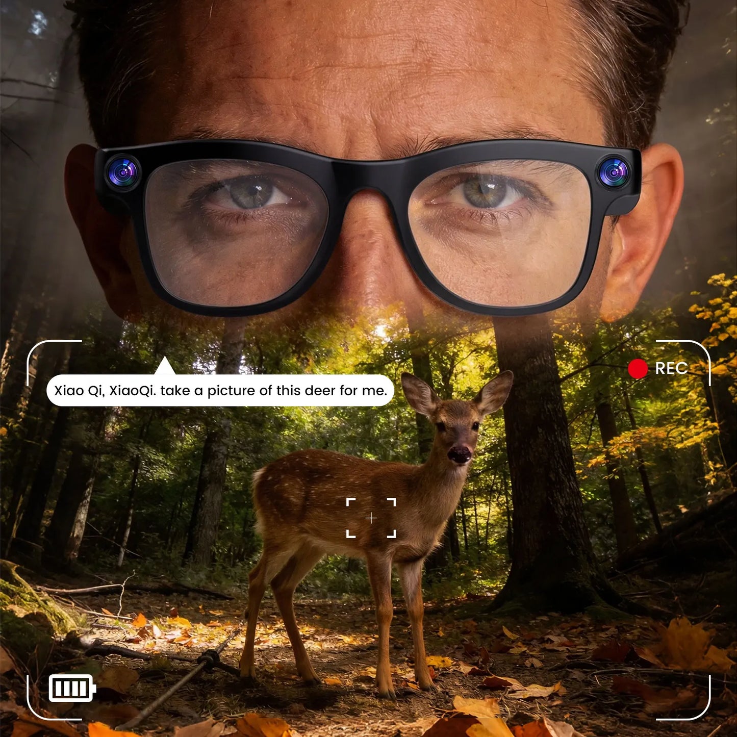 AI Smart Glasses With 200W Pixels Camera And Video