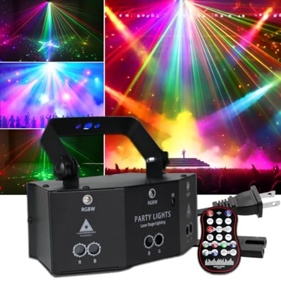 RGB DJ Disco Light With Remote DMX512 LED Pattern Strobe