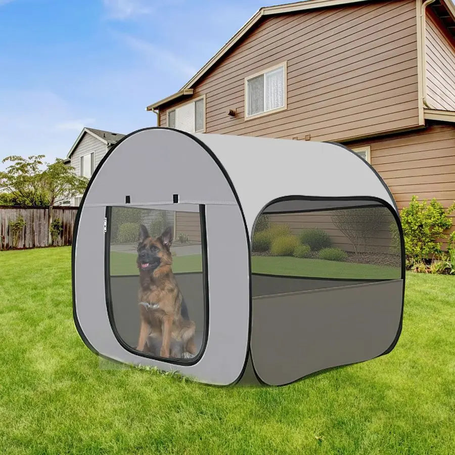 Pop Up Dog Kennel Enclosure Portable Outdoor Crate With Carry Bag Waterproof Travel Carrier For Camping For Dog Owners