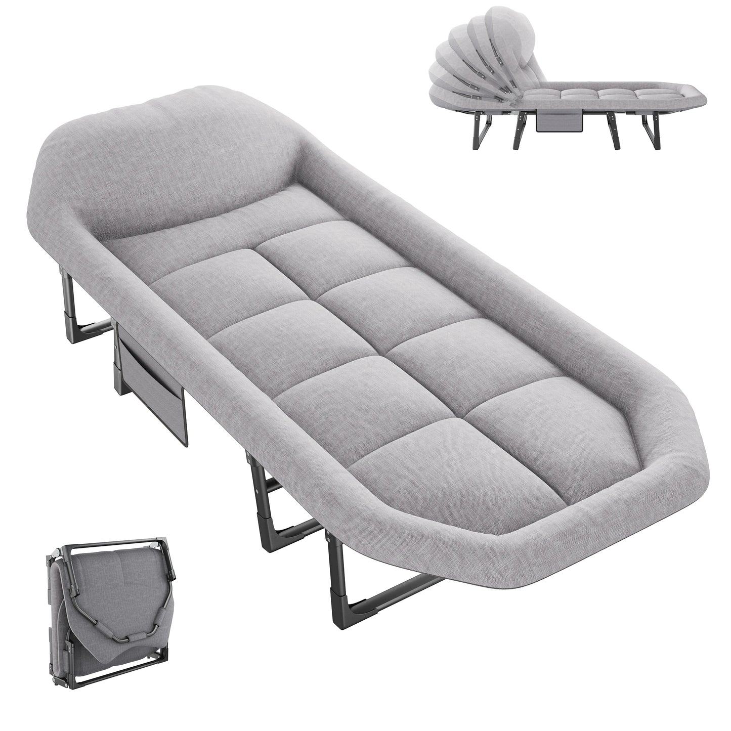 JHK Folding Camping Cot With Mattress 450 Lbs Capacity Lightweight