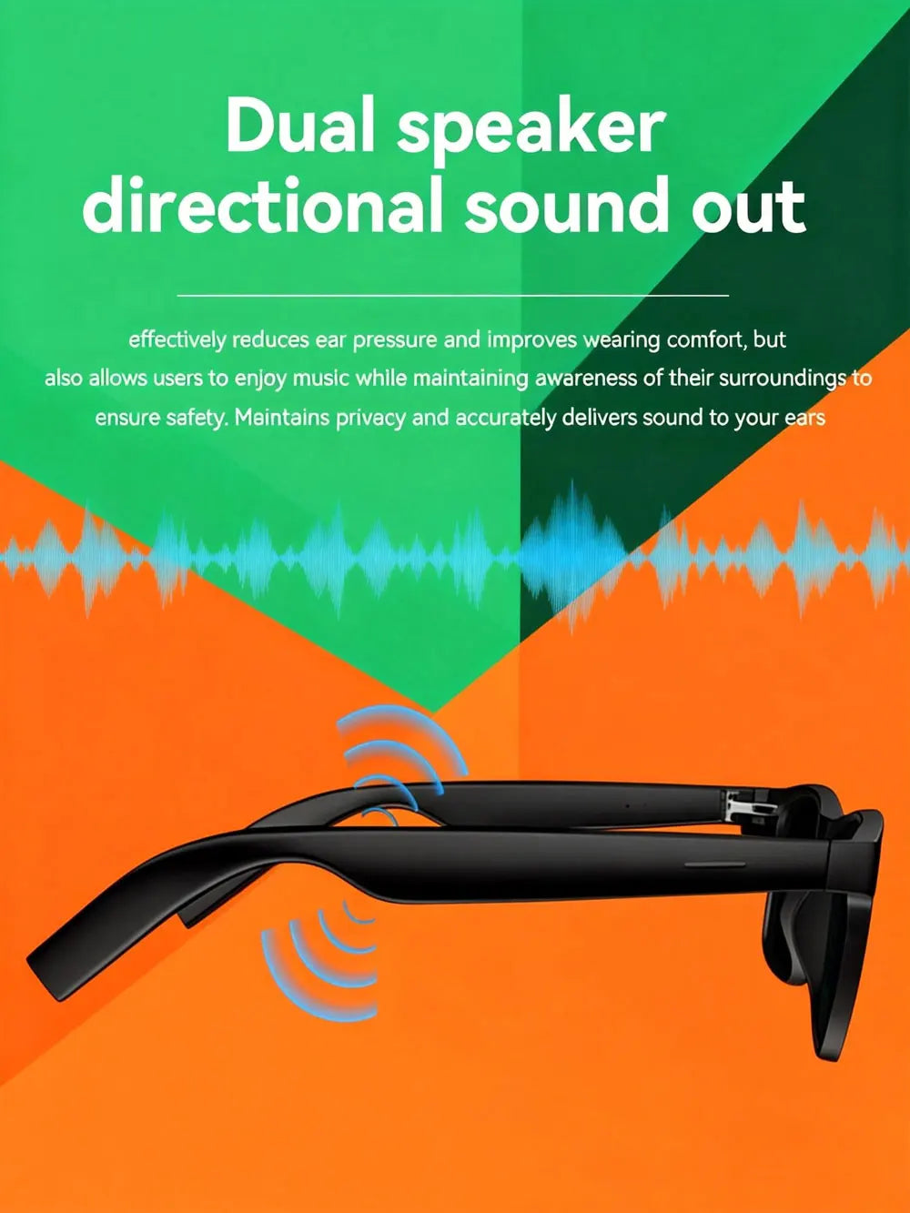 US Smart Glasses D11 Plus Wireless Bluetooth Headphones With Microphone