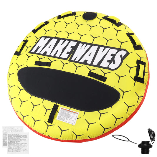 SucceBuy 63 Inch Towable Tube For Boating 1 To 3 Riders Family Friendly Durable 840D Nylon