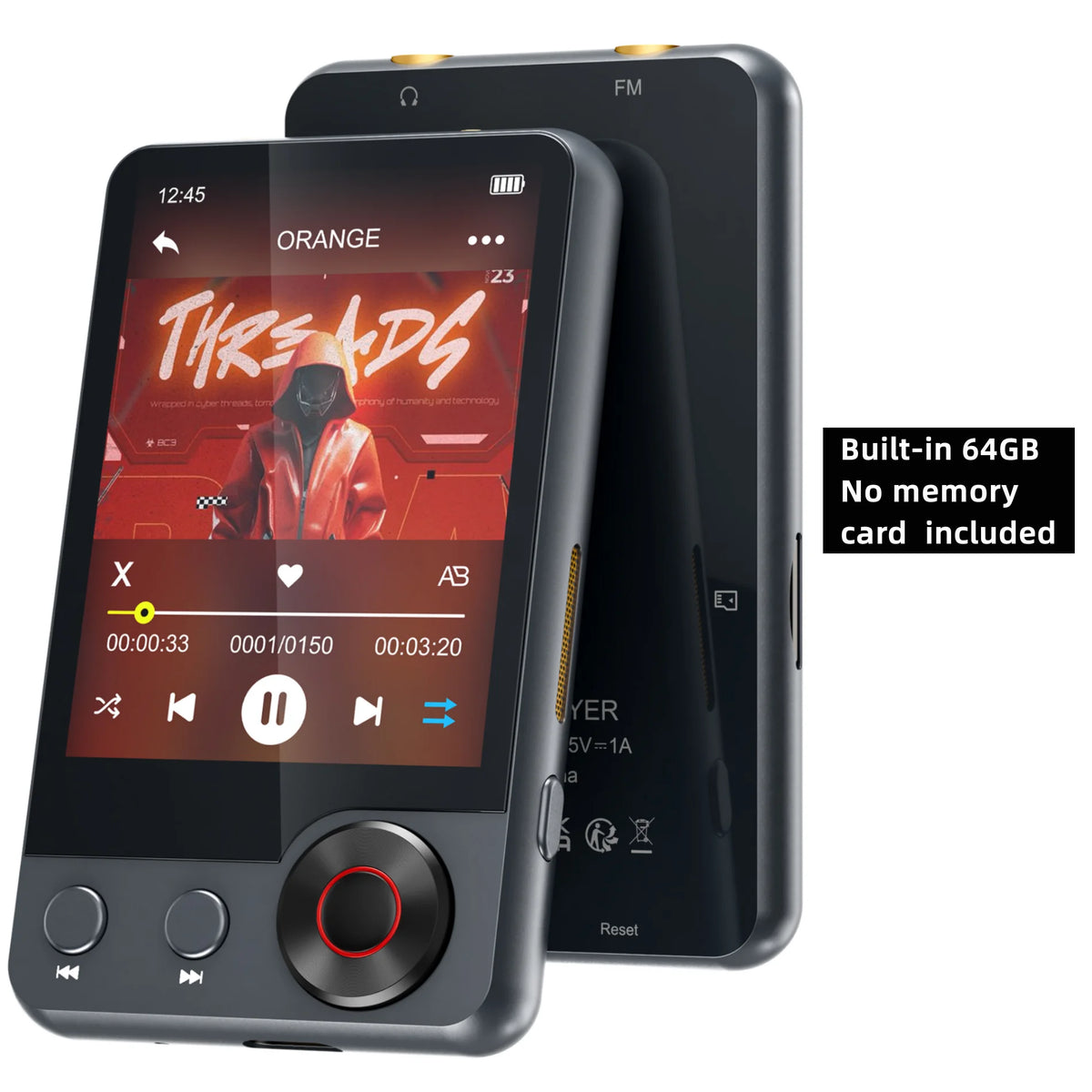 MECHEN Bluetooth MP3 Player With Speakers, FM Radio And Recording