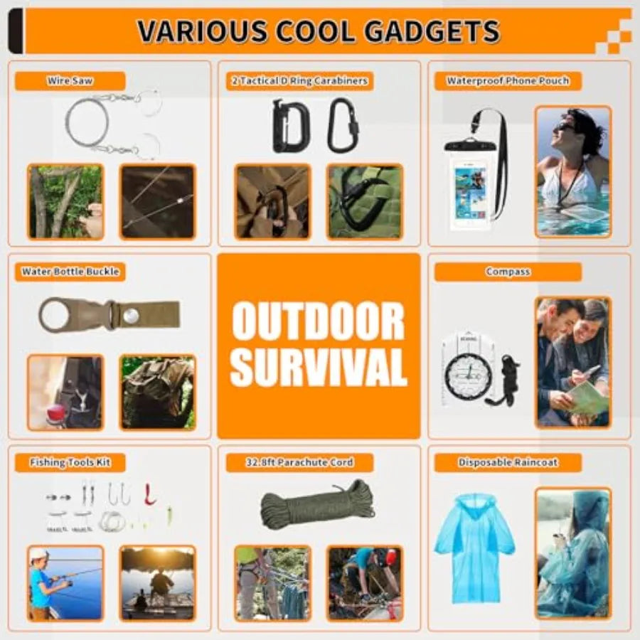 252-Piece Survival Gear Mini First Aid Kit With Molle System