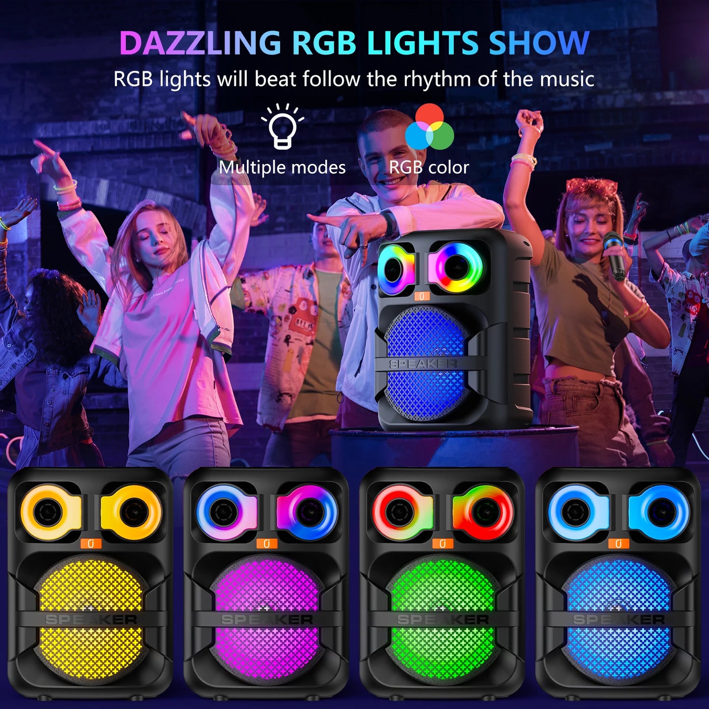 FanFun T28-T Karaoke Speaker With Two Microphones Bluetooth
