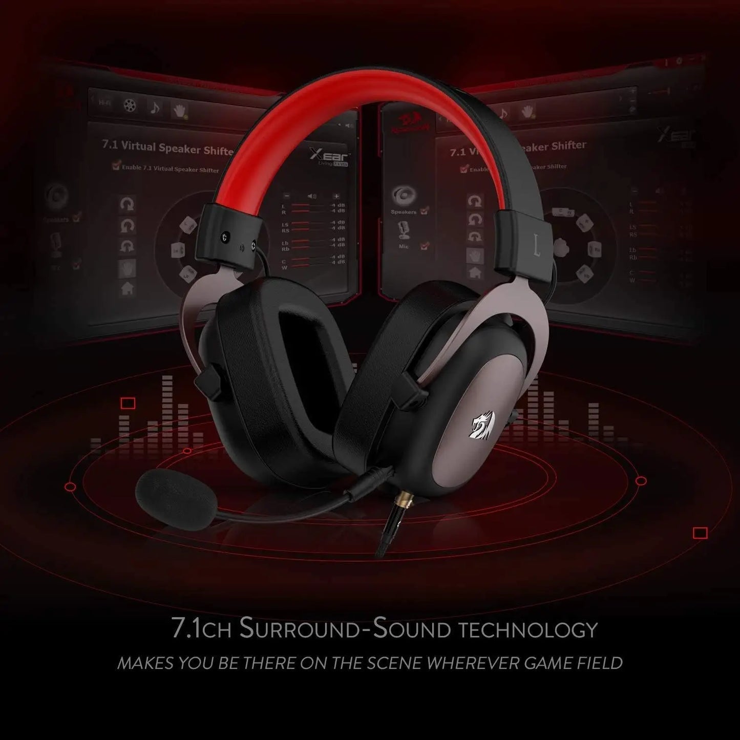 Redragon H510 Zeus Gaming Headset 7.1 Surround Sound Detachable Mic