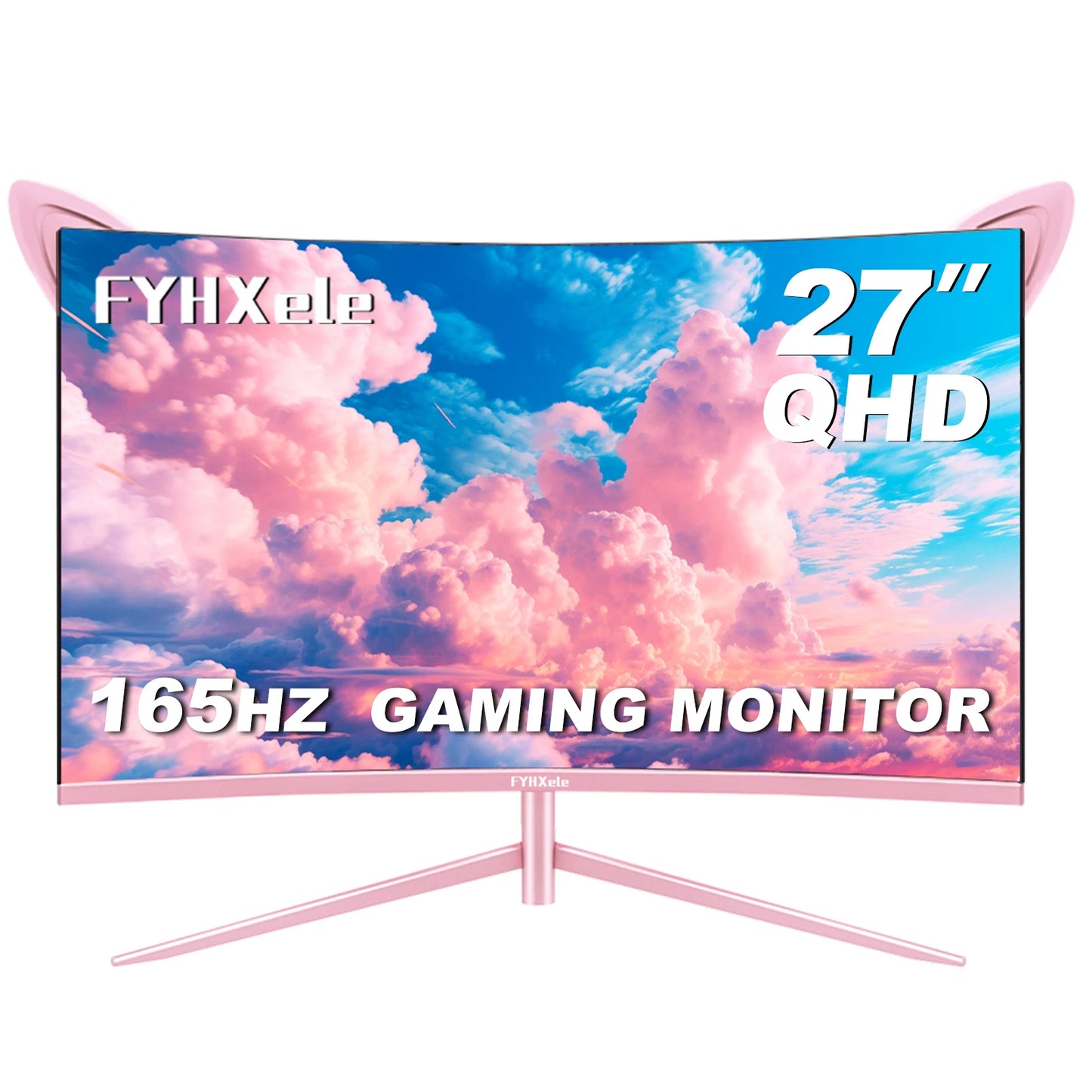 FYHXele Curved Gaming Monitor QHD 165Hz HDR10 FreeSync 1ms