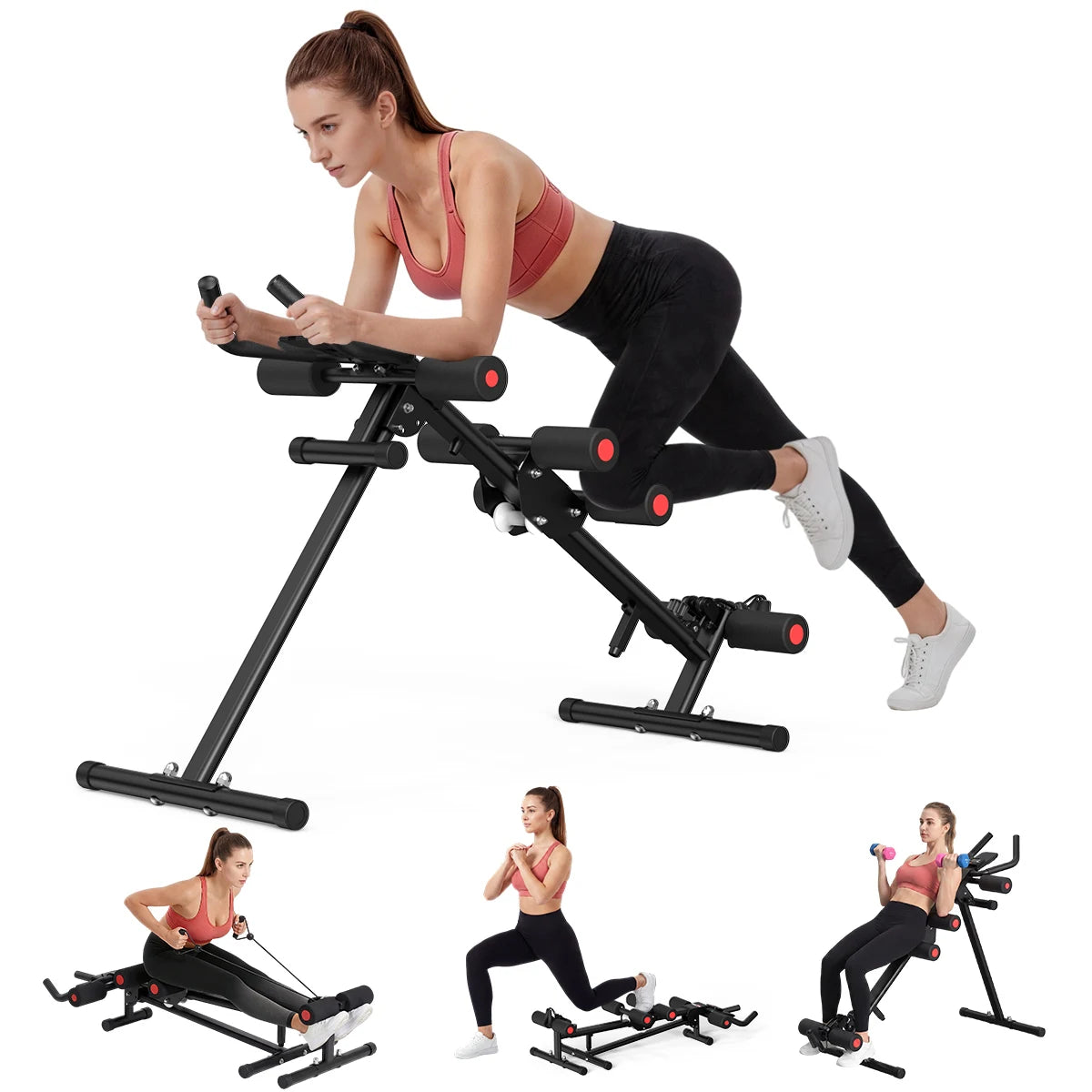 Adjustable 5-In-1 Ab Trainer With Resistance Bands For Core Workouts
