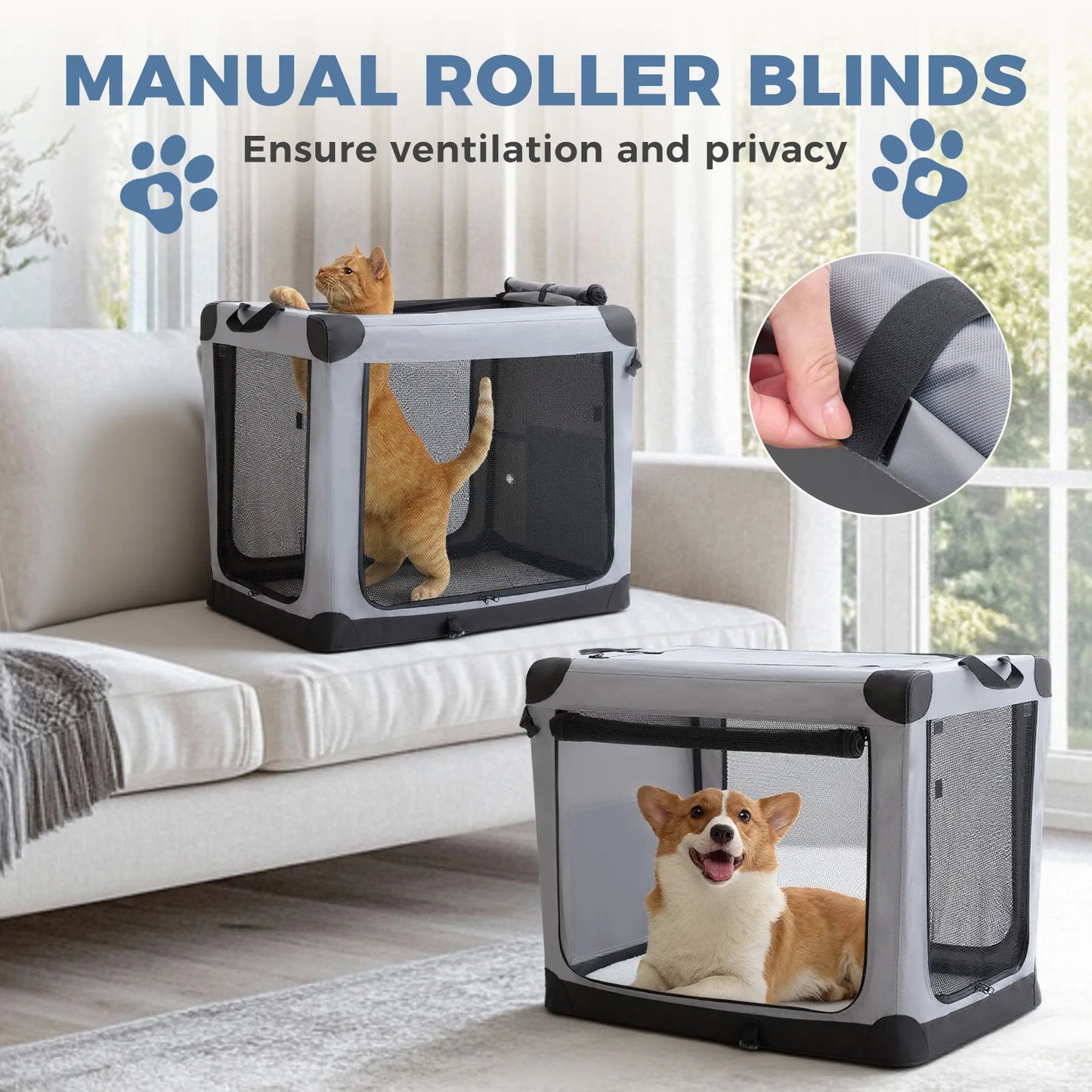 JHK Foldable Soft Dog Crate Portable Pet Kennel For Dogs