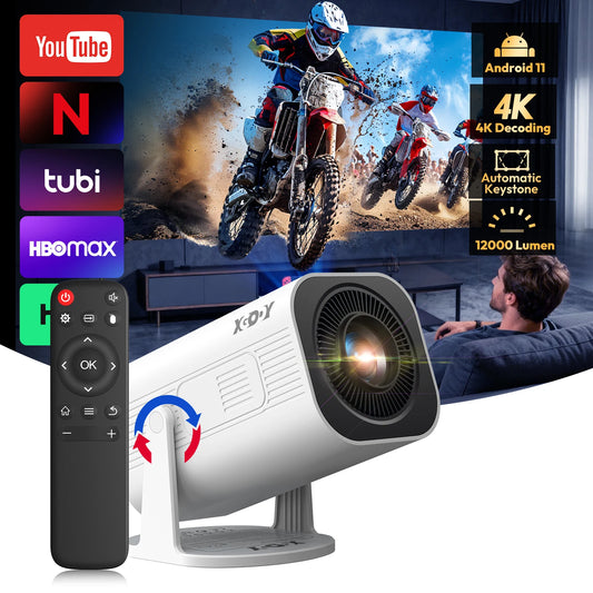 XGODY Portable 4K Projector 12000LM With WiFi Bluetooth Android 11