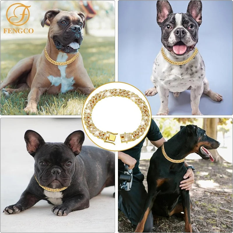 Luxury Stainless Steel Dog Chain Collar For All Sizes Of Dogs And Cats
