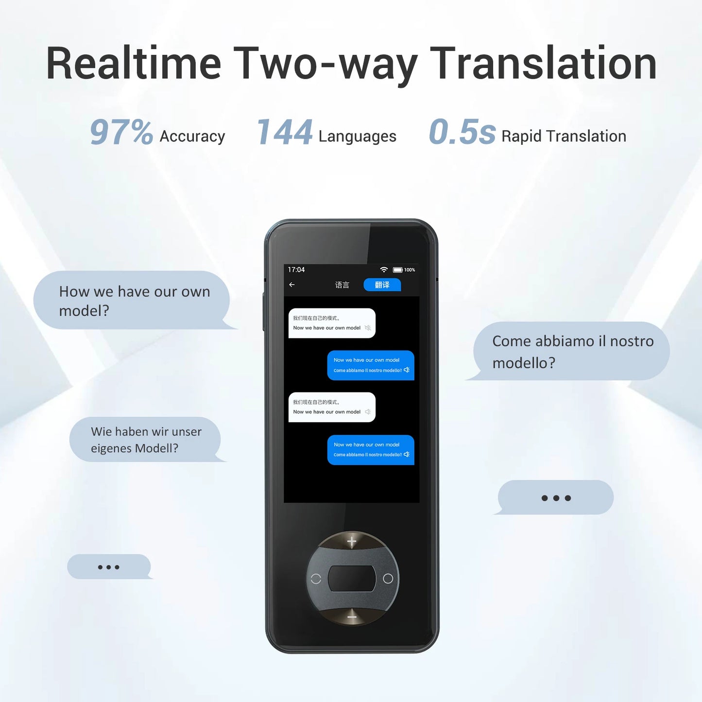 Wooask W10 Translator Device 144 Languages Two Way Translation