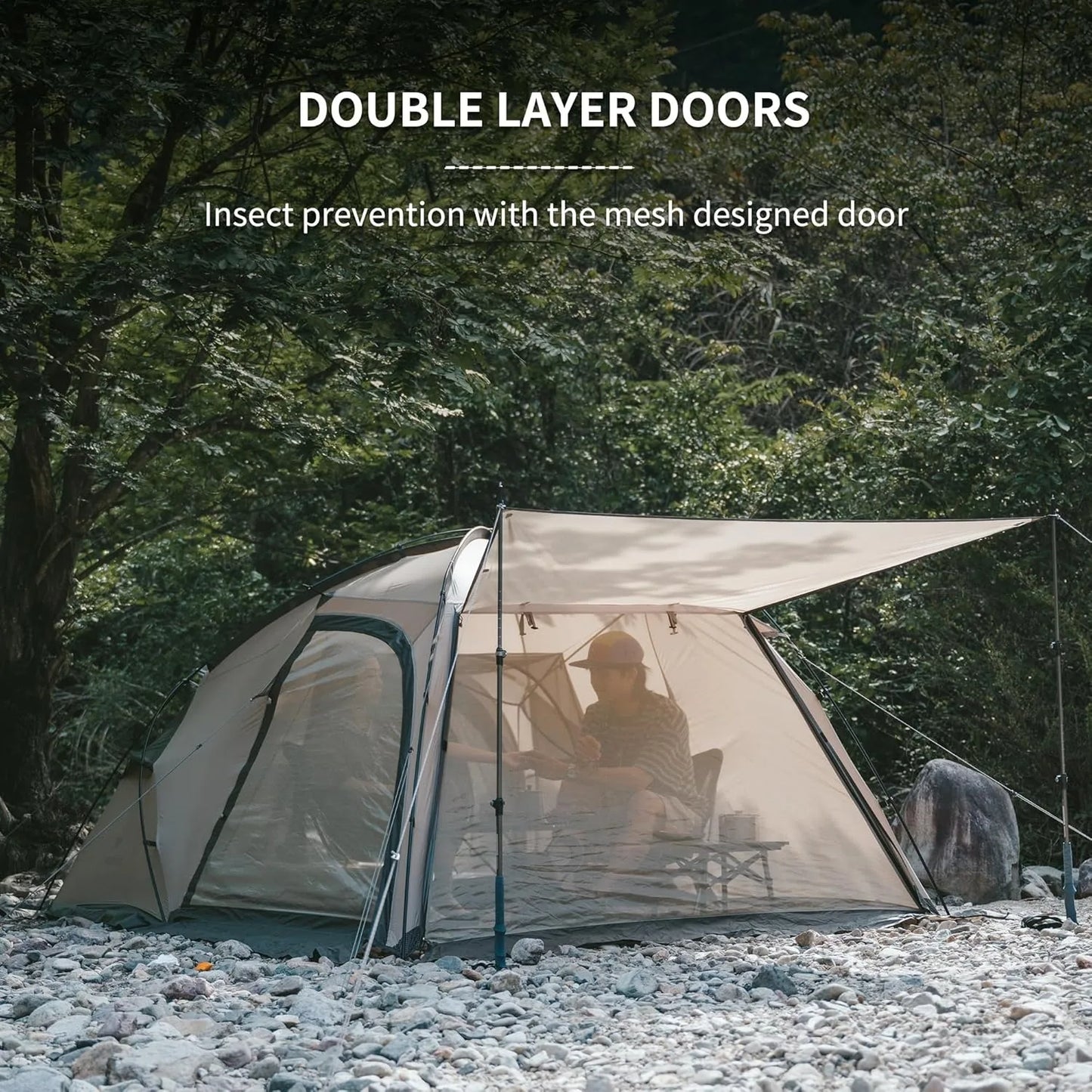 Naturehike Massif Hot Tent with Stove Jack Waterproof Windproof 4 Season Tent 2 Person Cold Weather Winter Tents for Camping