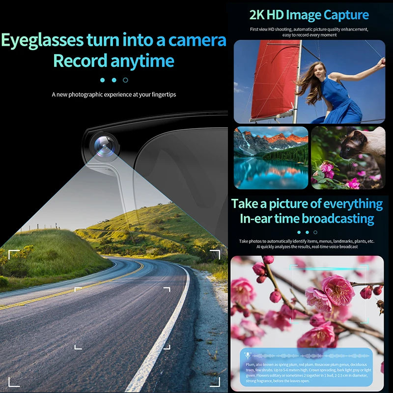 2026 New Al Smart Glasses 800W HD Camera Photo Video Recording Translation Al Image Recognition Al Conversation Smart Glasses