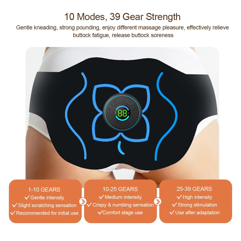 Upgrade EMS Electric Hip Trainer Wireless Buttock Lifting Massager 39 Gear Buttocks Shaper Firming Massage Pad for Sagging Flat Hips