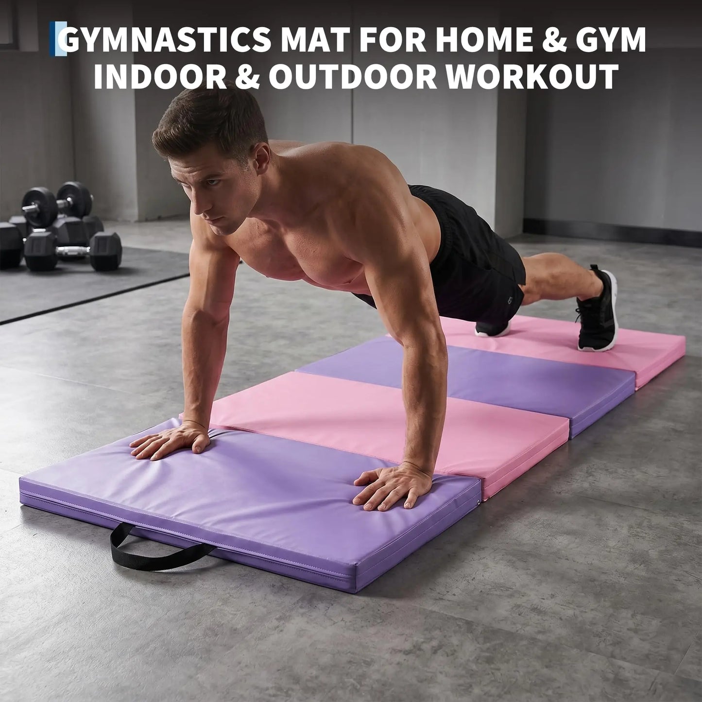 HiMiss Folding Gymnastics Exercise Mat For Home Workout Training