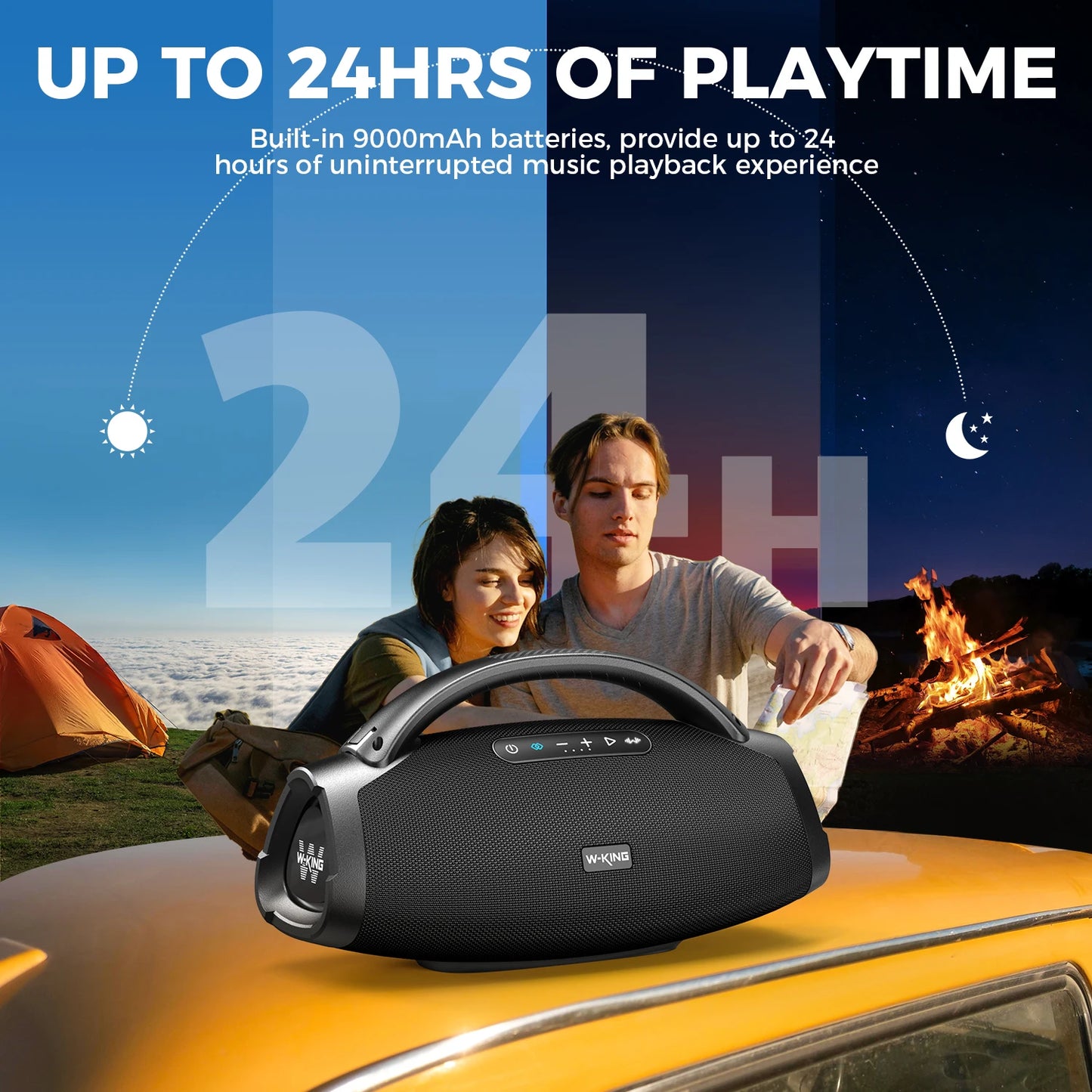 W-King X20 200W RMS Portable Bluetooth IPX7 Waterproof Speaker
