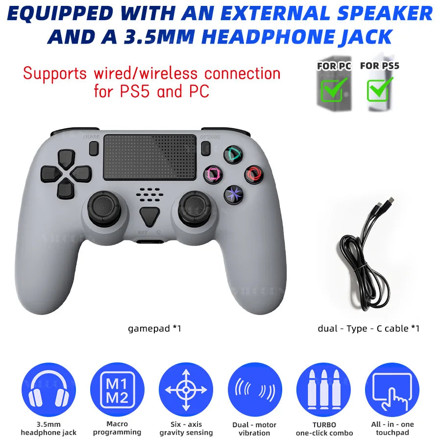 VILCORN Wireless Gamepad For PS5 DualSense Bluetooth Controller