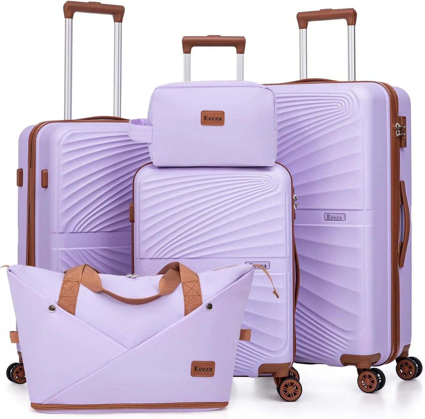 5 Piece ABS Luggage Set With TSA Spinner Wheels Lightweight