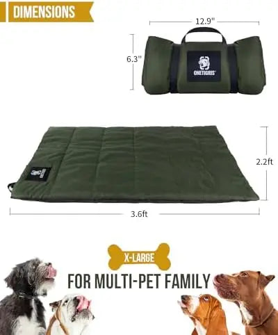 OneTigris Premium Washable Non Slip Dog Bed For Large Dogs Indoor Outdoor Use Water Resistant Pet Mattress 3.6x2.2ft