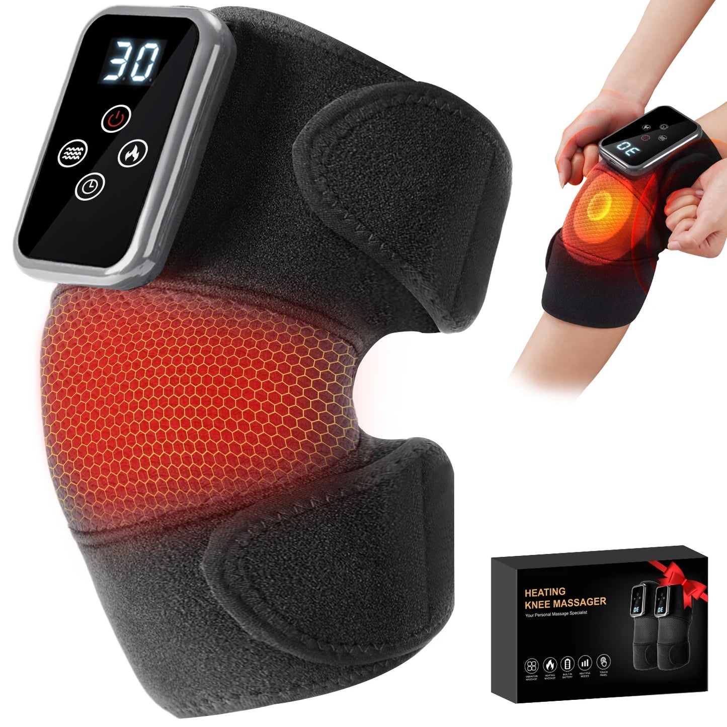 Leercon Heated Knee Massager With Vibration And Heat Therapy