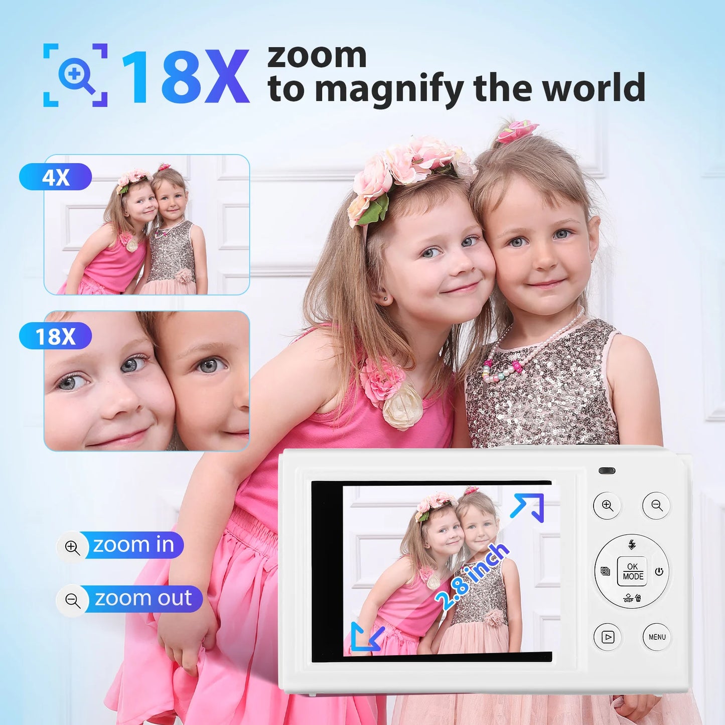 5K Vlogging Digital Camera With 18X Zoom And Dual Screen