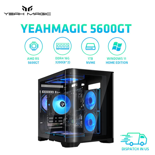 Yeah Magic AMD Ryzen 5 5600GT Gaming Desktop 16GB DDR4 1TB NVMe ARGB