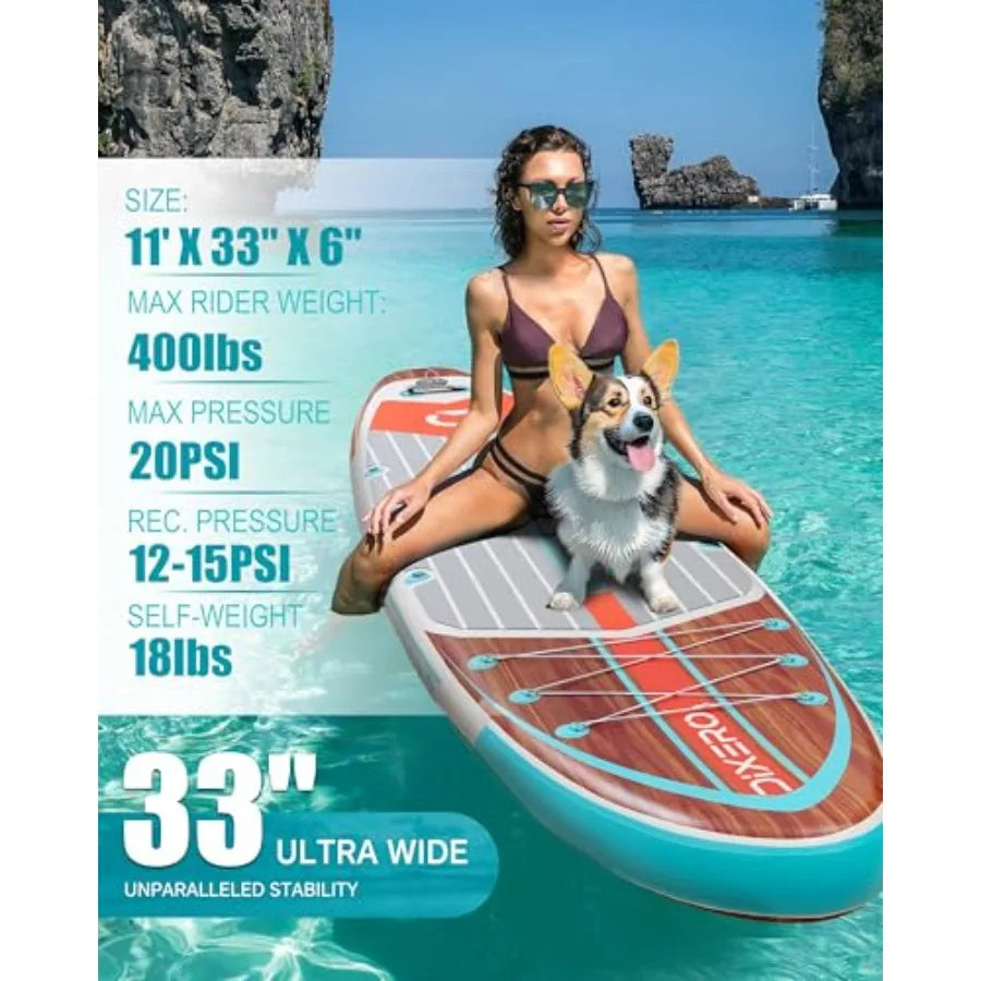 Inflatable Stand Up Paddle Board For Outdoor Enthusiasts Water Sports Ultra Stable Lightweight Durable PVC Blue