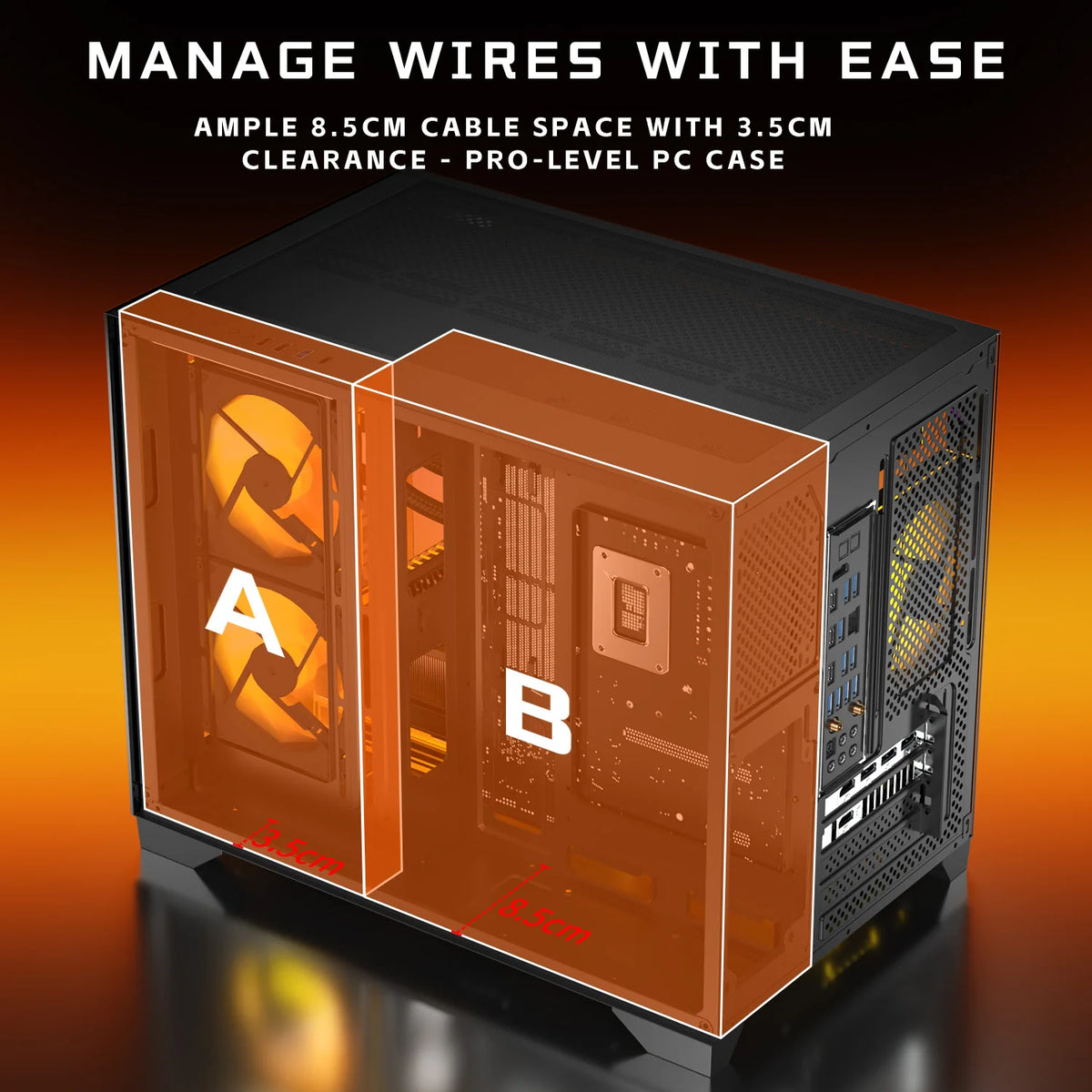 Gaming PC Case With Tempered Glass And Three ARGB Fans