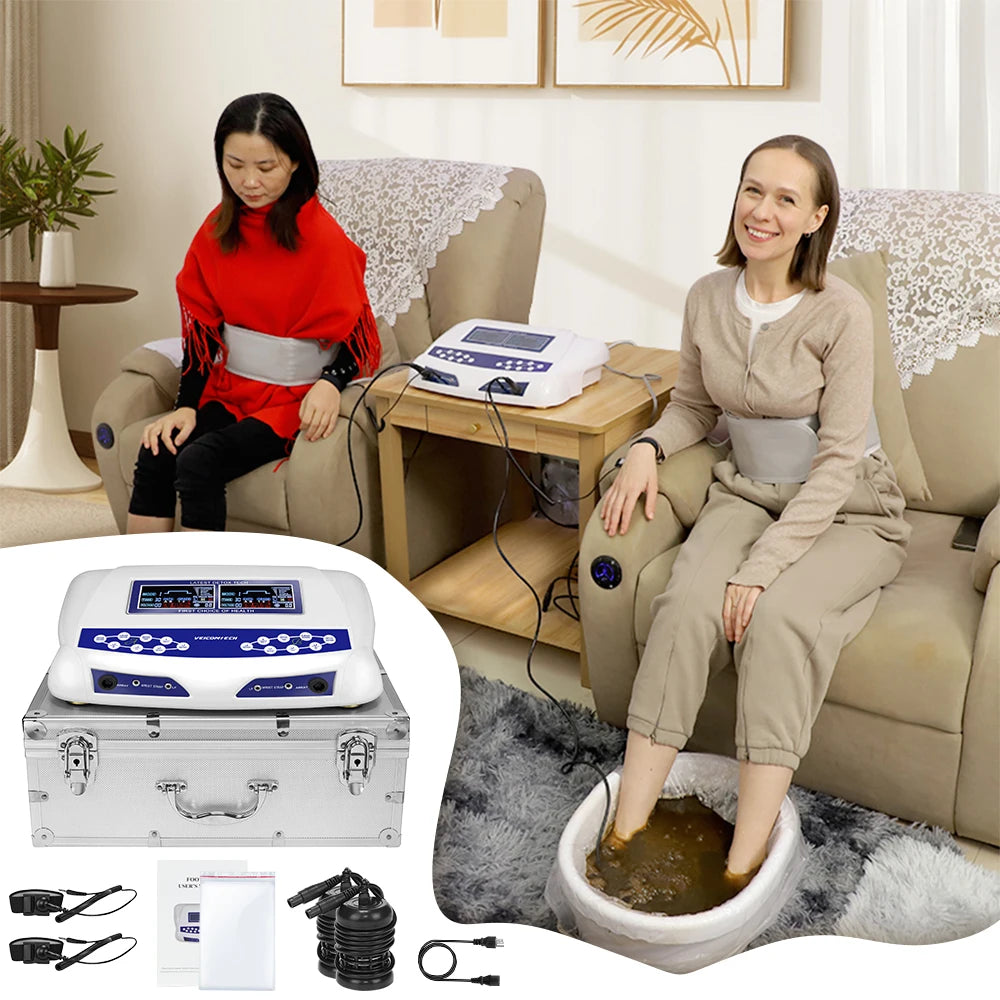 Dual Ionic Foot Bath Detox Machine With Pads And Belt