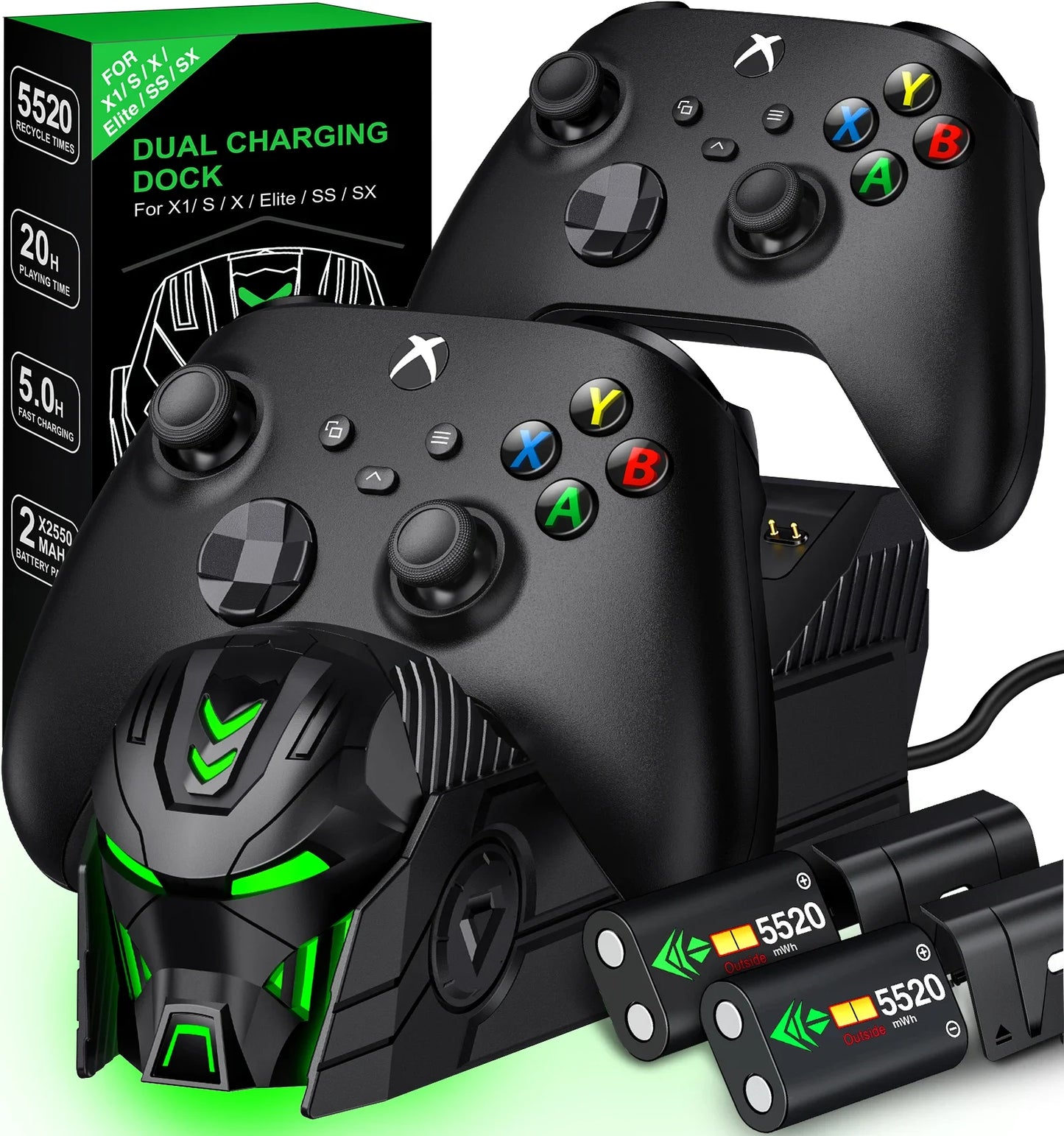 Beboncool 2x 5520mWh Rechargeable Battery For Xbox Controllers