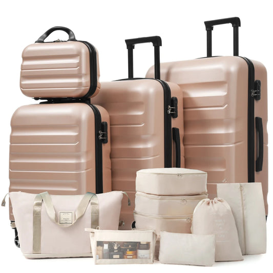 Hardshell ABS Luggage Set Lightweight Durable With Dual Spinner Wheels