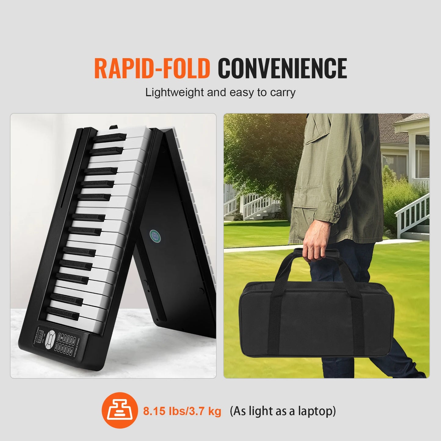 SucceBuy Folding Bluetooth MIDI Keyboard Piano for Beginners