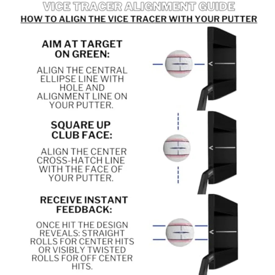 Vice Tracer Golf Balls High Visibility Practice Balls For Golfers US Made Durable Bright