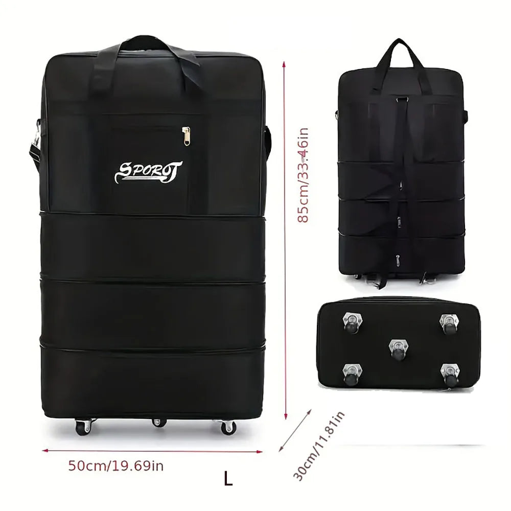 Expandable Foldable Trolley Luggage With Spinner Wheels For Travel
